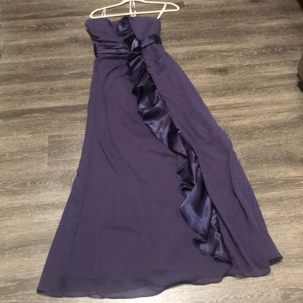 David’s Bridal Strapless Ruffle Cascade Bridesmaid